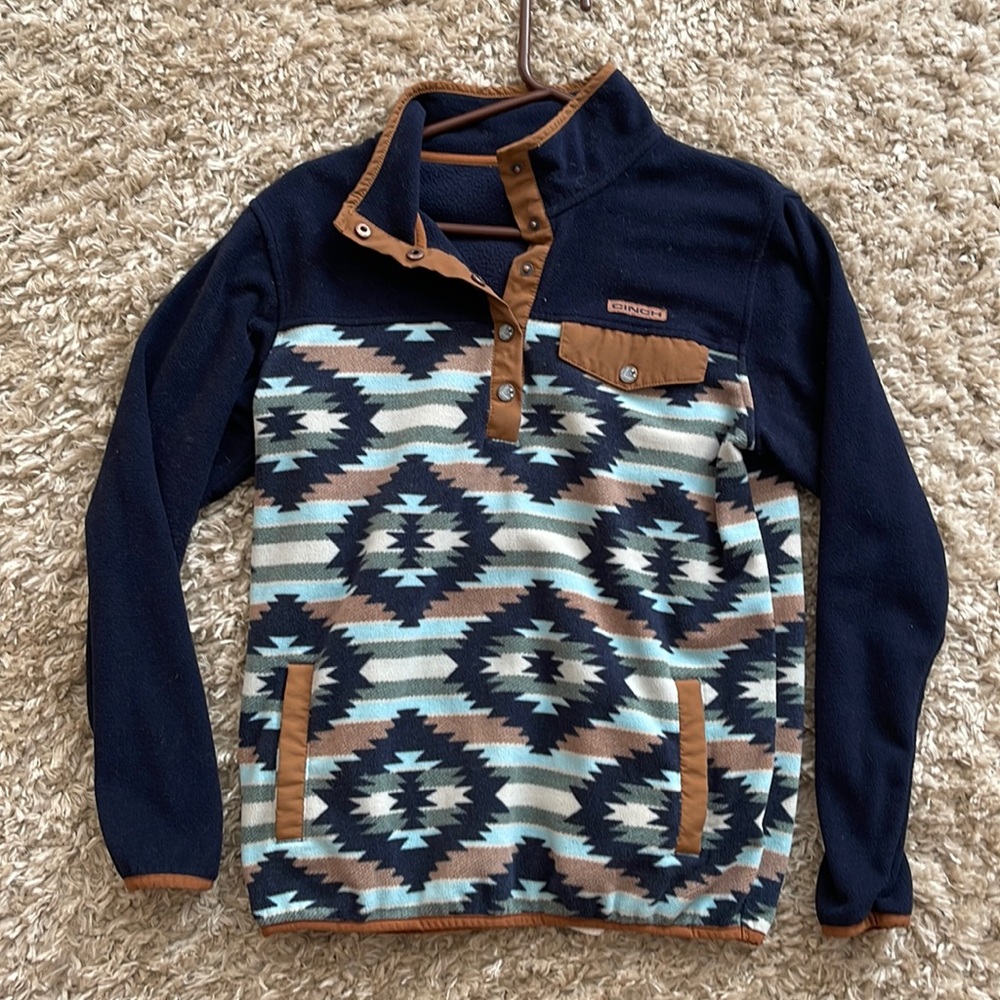 Cinch fleece pullover medium